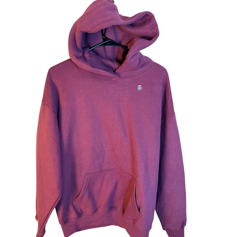 PacSun Womens Oversized Fleece Hoodieā Wine Purple Pullover Sweatshirt XS New